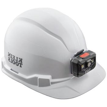 安全帽| 克莱恩的工具 60107RL无排气帽式安全帽，带可充电头灯-白色